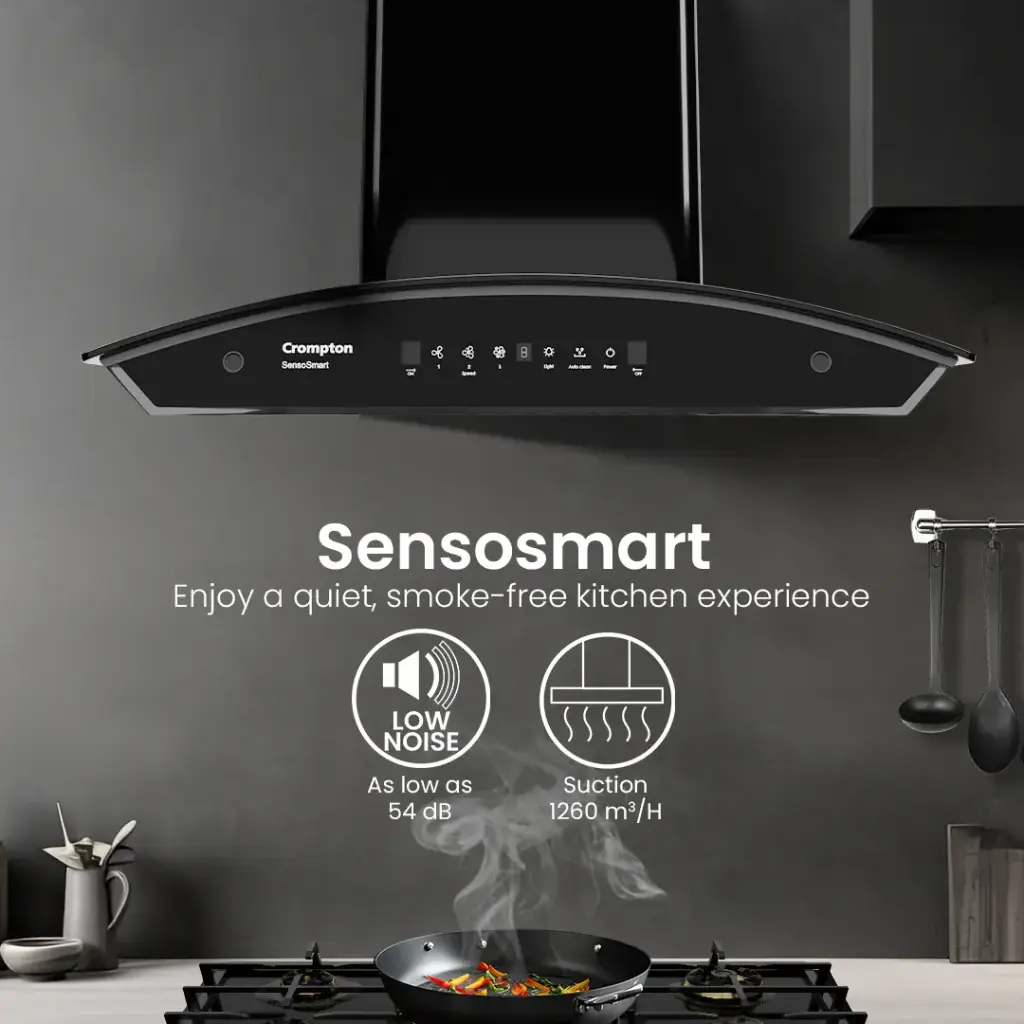 CHD-GAVB90FLE-MBL 
Size (Width) : 90 cm
Min Noise Levels in dB : 40dB
Max Suction : 1890 m3/hr
Speed : 9 speed
Touch Control : Gesture Control
Gesture Control : yes
Cleaning Technology : Intelligent Autoclean
Crompton Motor Technology : Slient Inverter Motor
Warranty on Motor : 10 year
Net Diemention(W×D×H)mm : 895 ×450 ×650
Warranty on Appliance : 2 year
Ducting Kit Included : yes